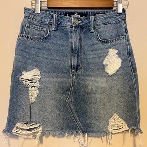 Hollister Distressed Jean Skirt Size 27